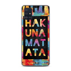 Силиконовый чехол Акуна матата в красках на Samsung Galaxy A51