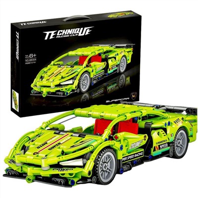 Конструктор JIQILE Technique Racing Car Гоночная машина " Lamborghini " ( зеленая ) , 499 детали