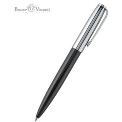 Ручка автоматическая шариковая 1.0мм "NAPOLI" синяя, (корпус металлический черный и серебряный) 20-0383/03 Bruno Visconti