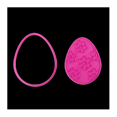 Вырубка "Яйцо" со штампом "Цветы ", пластик, 8 см