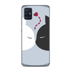 Силиконовый чехол Поцелуй кошек на Samsung Galaxy A51
