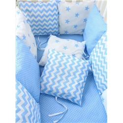 Набор бортиков для новорожденного (одеяло+12 подушек) (ГОЛУБОЙ)