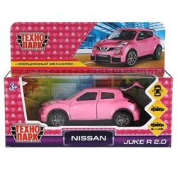 Машина металл NISSAN JUKE-R 2.0 длин 12 см, двер, багаж, инер, розовый, кор. Технопарк