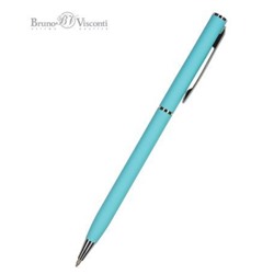 Ручка автоматическая шариковая 0.7мм "PALERMO" синяя, (бирюзовый металлический корпус) 20-0250/09 Bruno Visconti