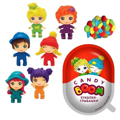 Candy Boom "Улыбашки" капсула с игрушкой и конфетами 15 г.*16 шт.