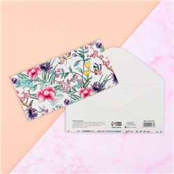 Конверт для денег «Тропические цветы», 16,5 × 8 см