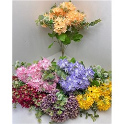 Цветы искусственные декоративные Рододендрон 7 цветков + 3 веточки зелени 50 см