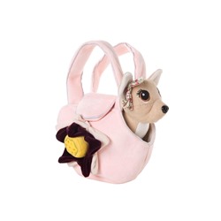 Мягкая музыкальная собачка в сумочке (розовый цвет)