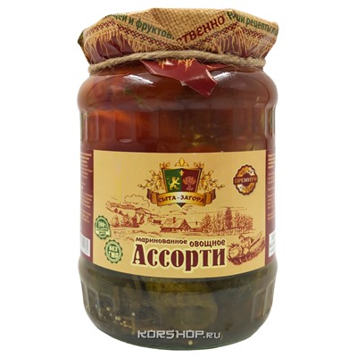 Маринованное овощное ассорти (томаты, огурцы) "Сыта-Загора", 720 мл Акция