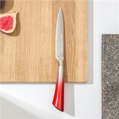 Нож кухонный «Спектр», лезвие 12 см, цельнометаллический, цвет МИКС