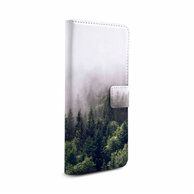 Чехол-книжка В сером тумане лес на Xiaomi Redmi Note 8 Pro