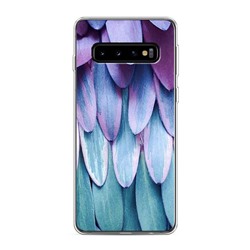 Силиконовый чехол Синее перо на Samsung Galaxy S10