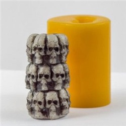 Силиконовая форма - 3D - Цилиндр с черепами