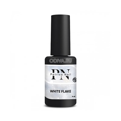 Patrisa nail, White Flake- глянцевый топ с белыми хлопьями (без л/c), 8 мл