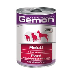 Влажный корм Gemon Dog для собак, паштет говяжий рубец, ламистер, 400 г