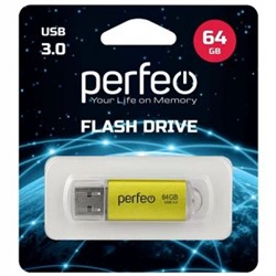 USB 3.0-флеш-накопитель PERFEO 64GB C14 Gold metal series Perfeo