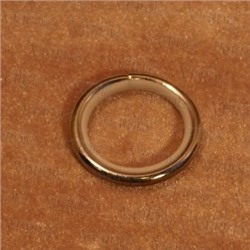 Кольцо с пластиковой вставкой D-16 мм глянцевое серебро