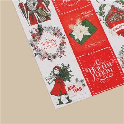 Наклейки бумажные «Новогодняя почта», 11 × 15,5 см