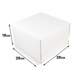 Коробка для торта 28*28*18 см, без окна (самолет)