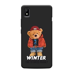 Матовый силиконовый чехол Медвежонок Winter на ZTE Blade L210