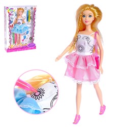 Кукла-модель «Лиза» в платье для рисования, с аксессуаром, МИКС 3102424