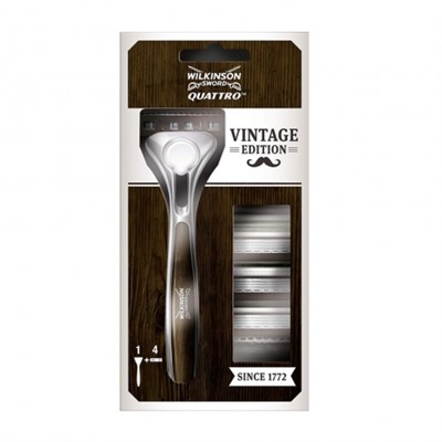 Станок для бритья Schick (Wilkinson Sword) QUATTRO Titanium Vintage Edition (+5 кассет)