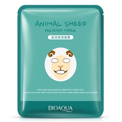 Питательная тканевая маска для лица BIOAQUA Animal Sheep Nourish Mask с рисунком ОВЕЧКИ