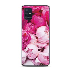 Силиконовый чехол Пионы розово-белые на Samsung Galaxy A51