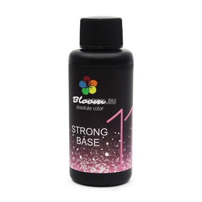 Bloom, Absolute color - жесткая база для гель-лака Strong №11 (ярко-розовый с блёстками), 50 мл