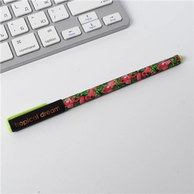 Ручка с колпачком и нанесением soft-touch Tropical, синяя паста, 0,7 мм, цена за 1 шт