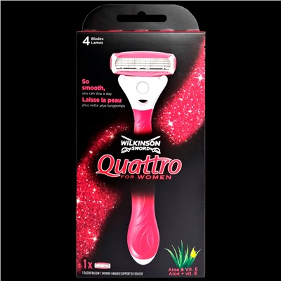 Станок для бритья Schick (Wilkinson Sword) QUATTRO Women (+1 кассета)