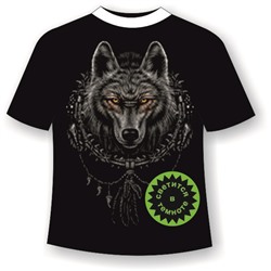 Подростковая футболка Волк ловец снов 658