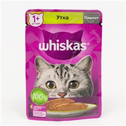 Влажный корм Whiskas для кошек, утка, паштет, 75 г