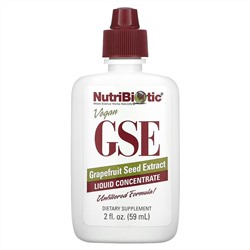 NutriBiotic, веганский экстракт семян грейпфрута GSE, жидкий концентрат, 59 мл (2 жидк. унции)