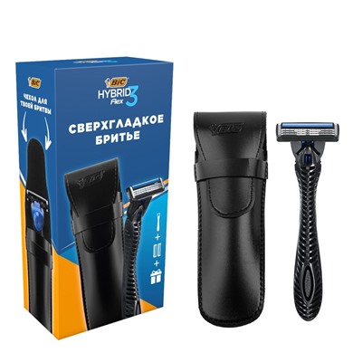 Станок для бритья BiC FLEX-3 HYBRID (+ 2 кассеты) (+Чехол)