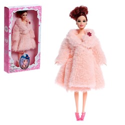 Кукла-модель «Инна» в шубе, цвет розовый 9049695