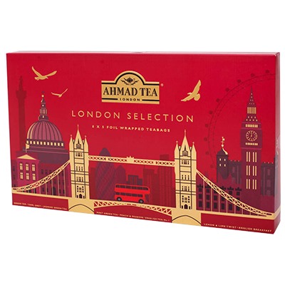 AHMAD TEA. Ассорти London Selection карт.пачка, 40 пирамидки