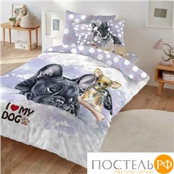 5756/2 КПБ 1,5сп SL I Love my DOG нав(1) 50*70 сатин