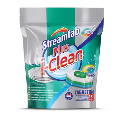 РОМАКС  I-CLEAN Таблетки для посудомоечных машин Streamtab Plus 18шт