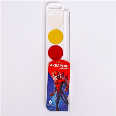 Акварель медовая «Человек-паук», 6 цветов, без кисти