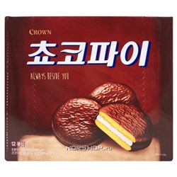 Пирожные в шоколадной глазури Choco Pie Crown, Корея, 420 г. Акция