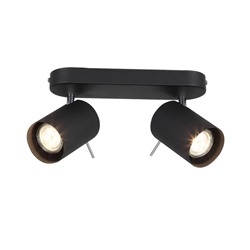 Светильник FANALE, 2x3Вт GU10 LED, цвет чёрный, хром