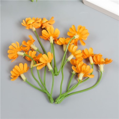 Цветы для декорирования "Ромашки в связке"  цветок d-2 см оранжевые 7 см