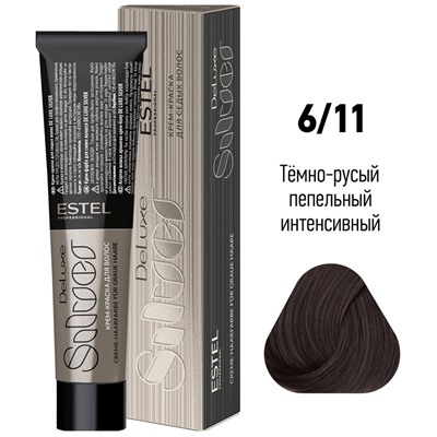 Крем-краска для волос 6/11 Темно-русый пепельный интенсивный DeLuxe Silver ESTEL 60 мл