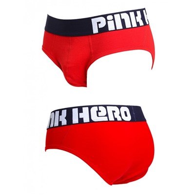 Мужские брифы Pink Hero красные с синей резинкой PH1280-2