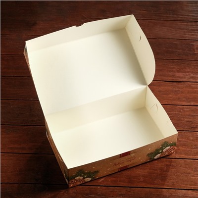 Кондитерская складная коробка под зефир "3D открытка", без окна, 25 х 15 х 7 см