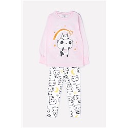 Пижама для девочки Crockid К 1537 пыльно-розовый + панды на белом