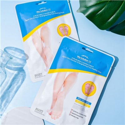 Jigott Маска-носки с эффектом пилинга для ног / Vita Solution 12 Brightening Foot Peeling Pack, 30 мл