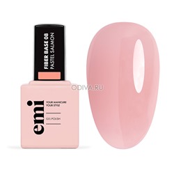 EMI, E.MiLac Fiber Base Gel Pastel Salmon - база для гель-лака с волокном №8, 15 мл