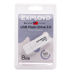 Флэш накопитель USB 8 Гб Exployd 620 (white)